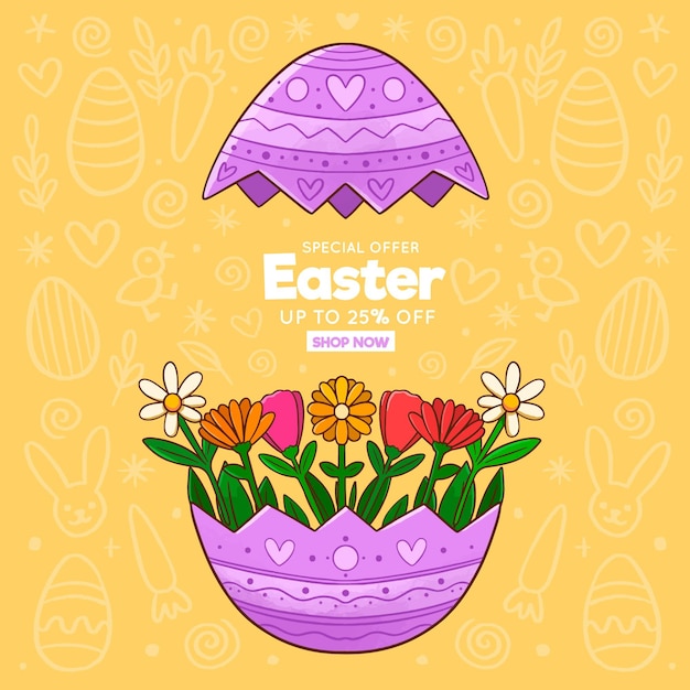 Ilustración de venta de pascua en acuarela