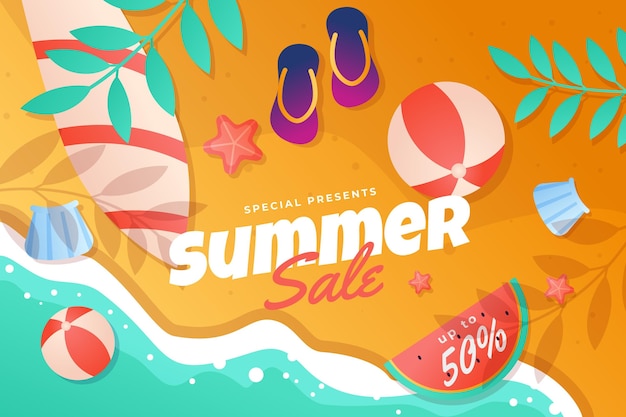 Vector ilustración de venta de verano degradado