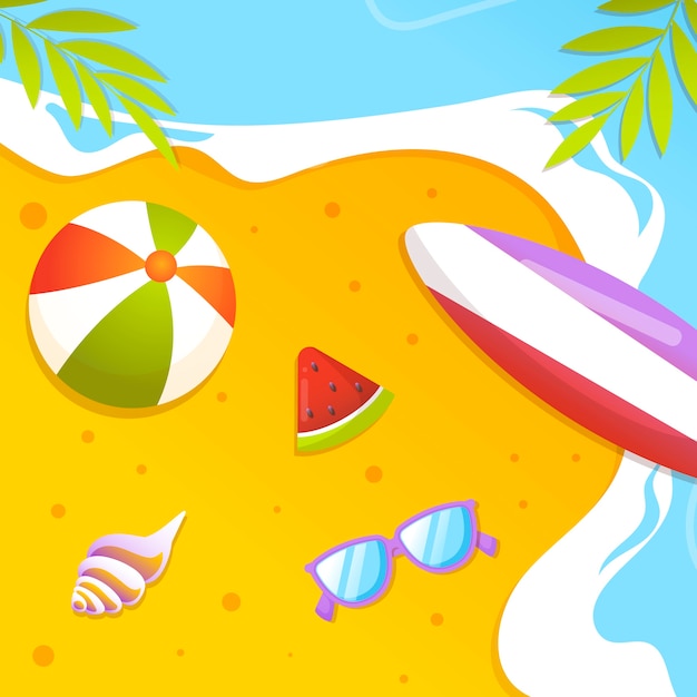 Vector ilustración de verano degradado