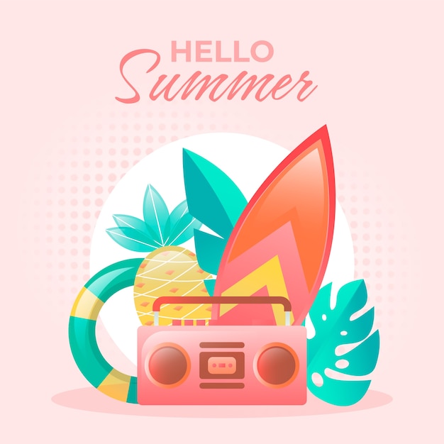 Vector ilustración de verano degradado