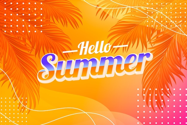 Vector ilustración de verano gradiente hola