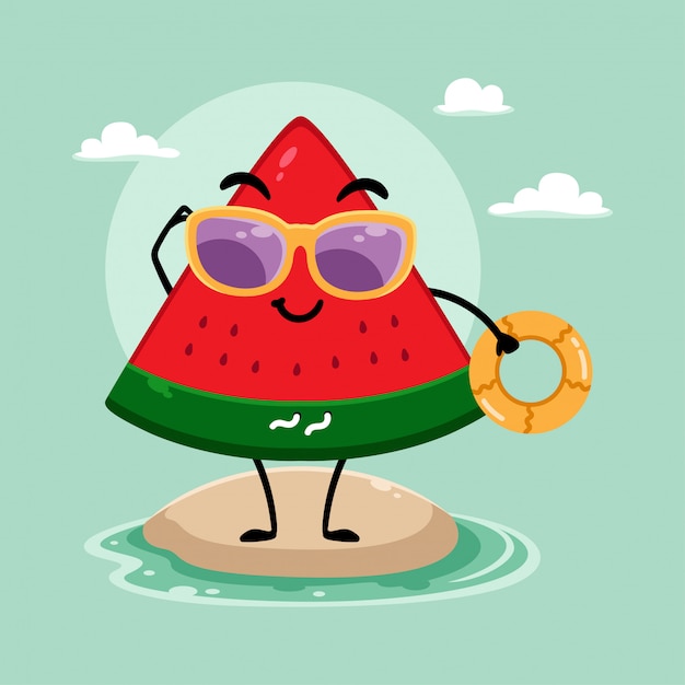 Vector ilustración de verano melón de agua