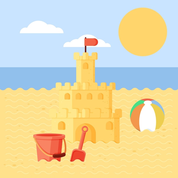 Vector ilustración de verano plana