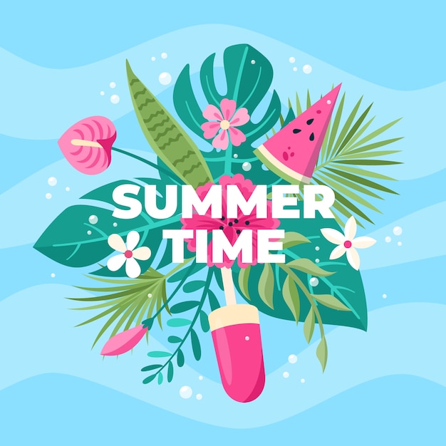 Vector ilustración de verano plana