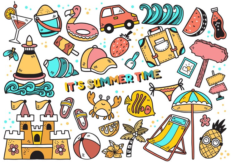 Ilustración de verano Vector para banner poster flyer