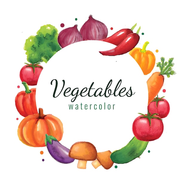 Ilustración de verduras en acuarela