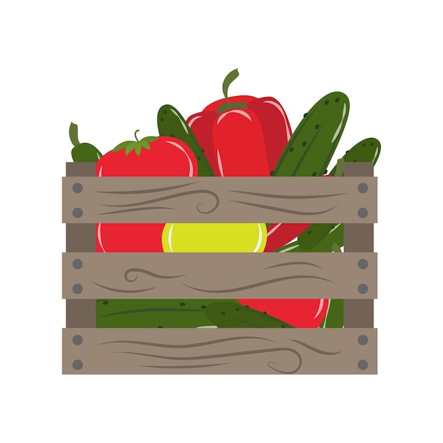 Ilustración con verduras frescas de granja