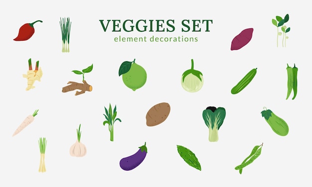 Vector ilustración de verduras frescas