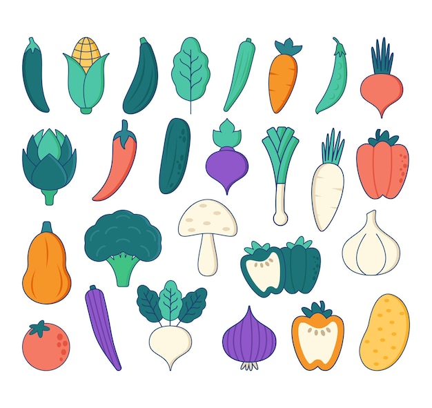 Ilustración de las verduras