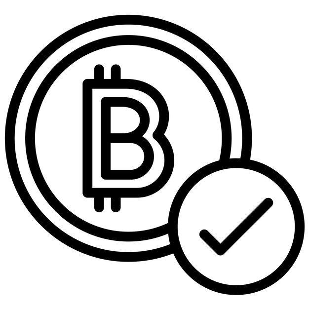 Ilustración verificada del icono vectorial del conjunto de iconos de criptomonedas