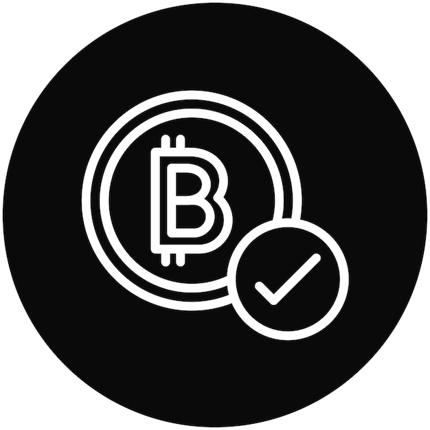 Ilustración verificada del icono vectorial del conjunto de iconos de criptomonedas