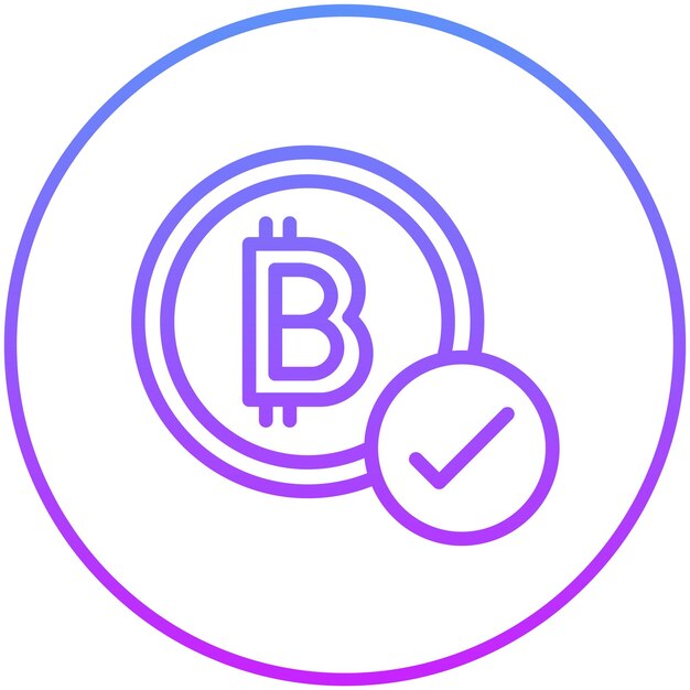 Ilustración verificada del icono vectorial del conjunto de iconos de criptomonedas