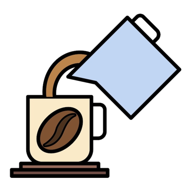 Ilustración de verter café plano