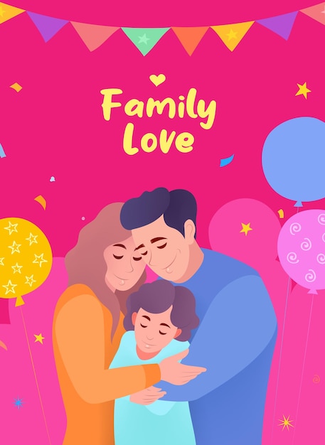 Ilustración vertical para el Día Internacional de las Familias