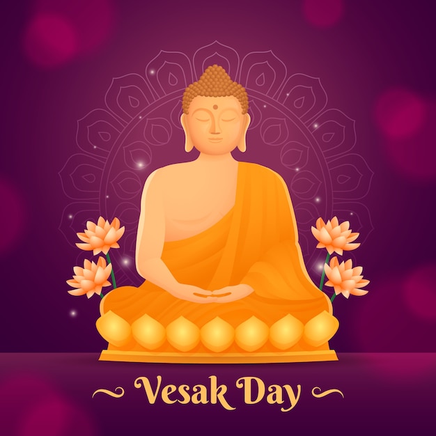 Ilustración del vesak en gradiente