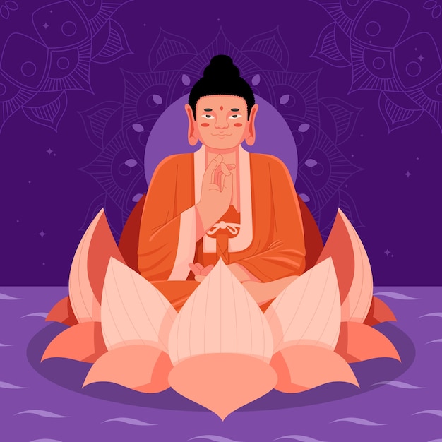 Ilustración vesak plana