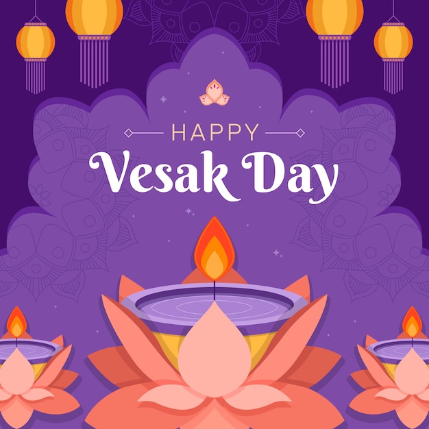 Ilustración vesak plana