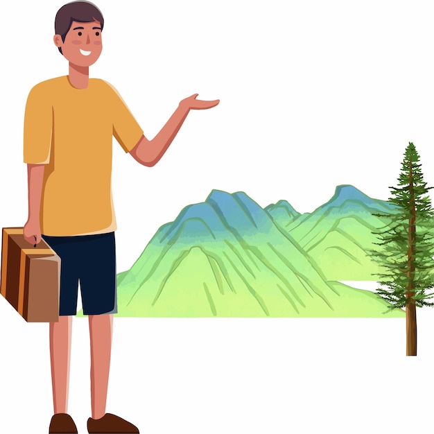 ilustración de viajar a las montañas