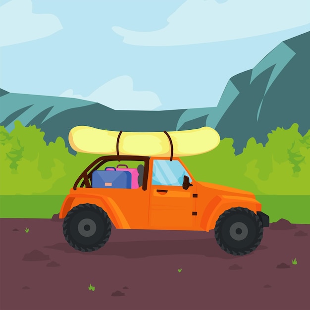 Vector ilustración de viaje por carretera