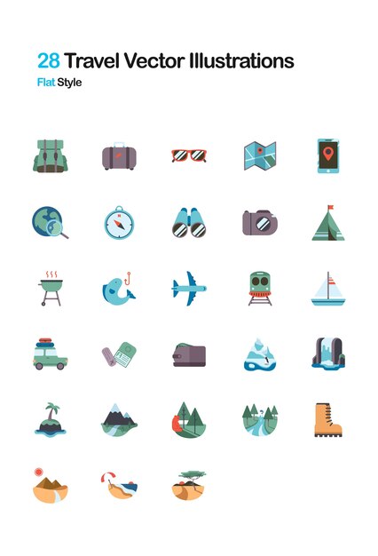 Ilustración de viajes planos