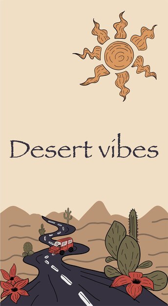 Vector ilustración de vibraciones del desierto de arizona