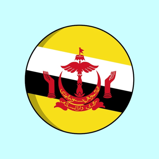 Ilustración vibrante de la bandera nacional de brunei