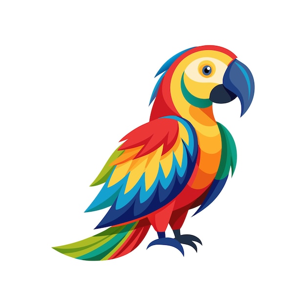 Ilustración vibrante de un loro