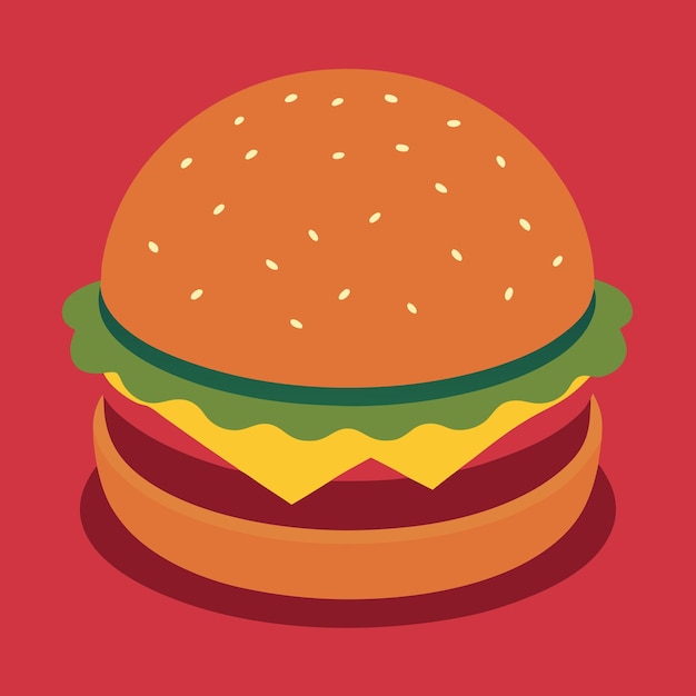 Ilustración vibrante y lúdica del icono de la hamburguesa