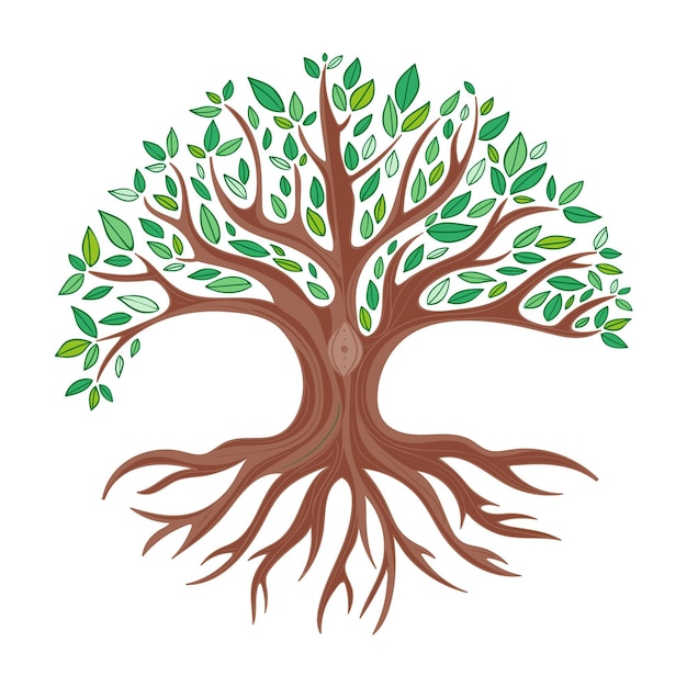 Vector ilustración de vida de árbol dibujado a mano