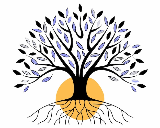 Ilustración de la vida de los árboles