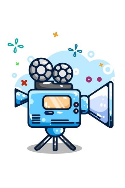 Ilustración de video de cámara dibujo a mano