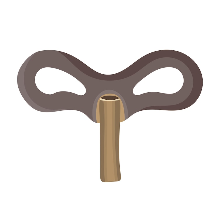 Vector ilustración de una vieja llave de juguete de cuerda aislada sobre un fondo blanco