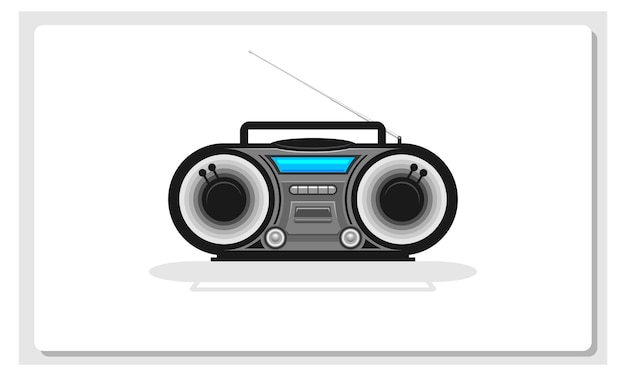 Ilustración de una vieja radio fm o grabadora