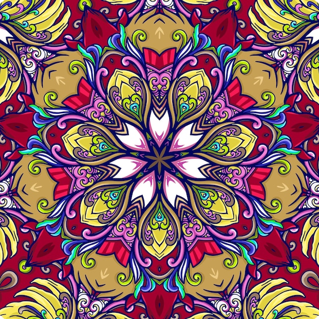 Ilustración vintage detallada y hermosa mandala ornamento
