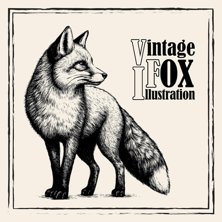 Vector ilustración de vintage fox