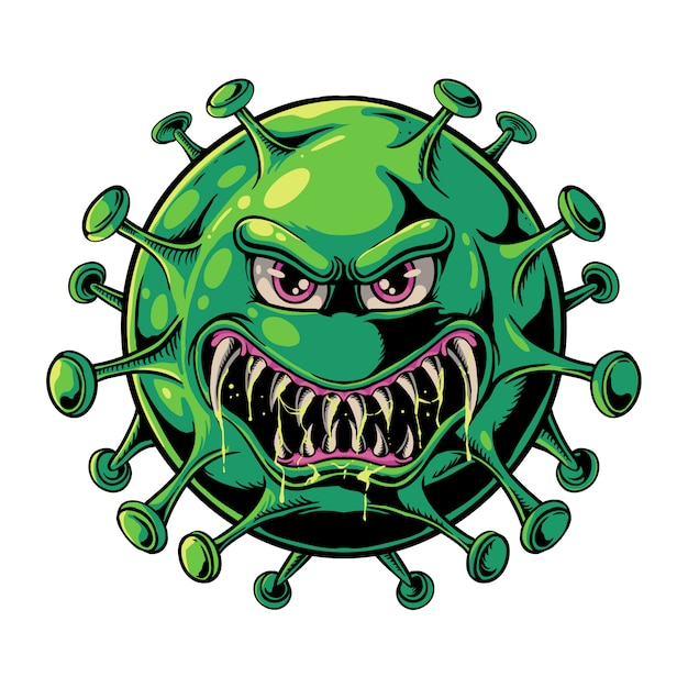 Vector ilustración de virus malvado