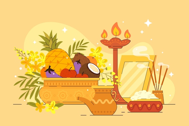 Ilustración de vishu plana