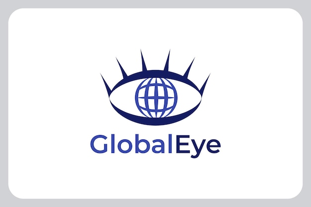 Ilustración visión global ojo globo terráqueo planeta tierra logo vector icono