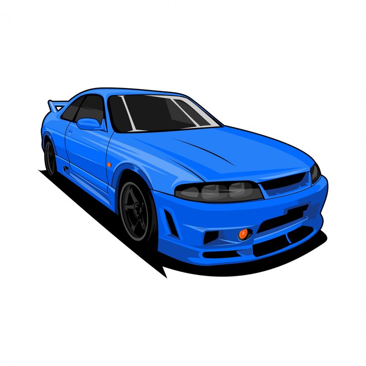 Ilustración de vista frontal de coche deportivo