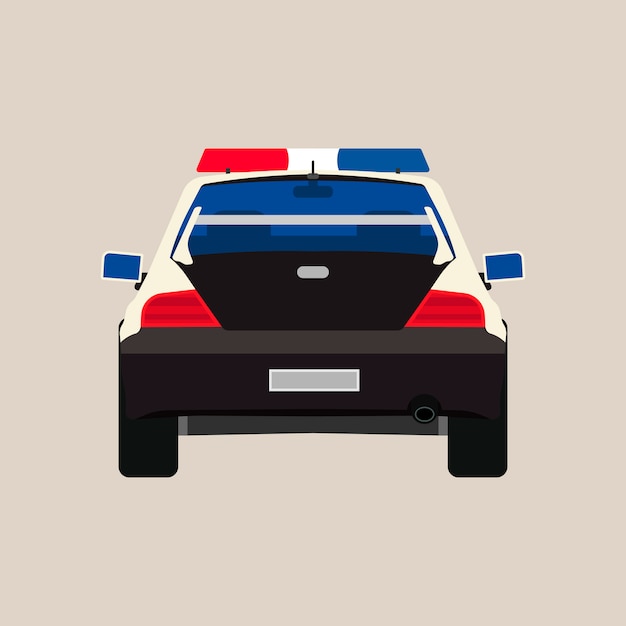 Ilustración de la vista posterior del coche de policía