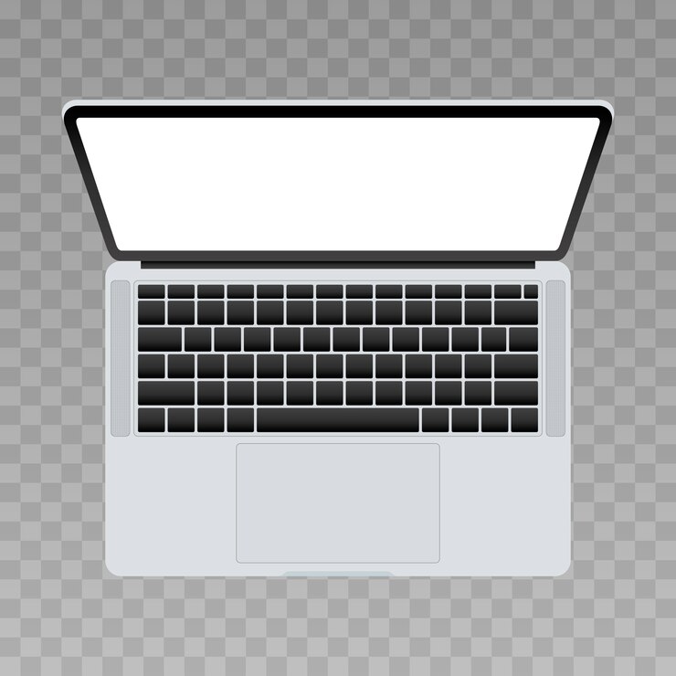 Vector ilustración de vista superior de portátil 3d