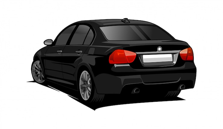 Ilustración de vista trasera del coche