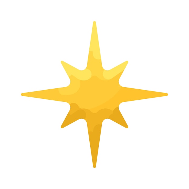 Ilustración volumétrica del vector de forma de estrella de ocho extremos