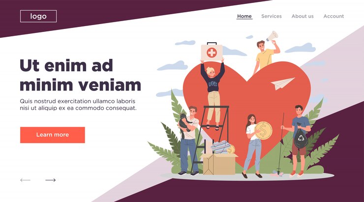 Vector ilustración de voluntarios