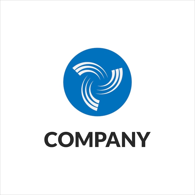 Ilustración de vórtice con forma de elipse azul detrás de la plantilla de diseño de logotipo Icono de huracán Concepto de logotipo de tornado aislado sobre fondo blanco