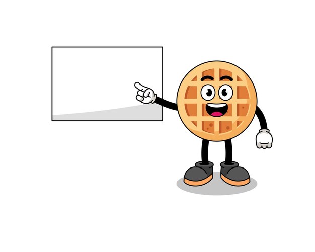 Ilustración de waffle circular haciendo una presentación