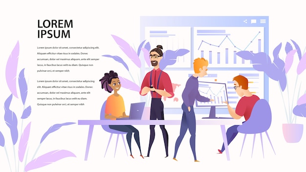 Vector ilustración working space team people specialist