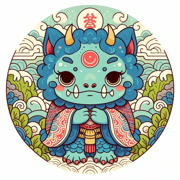 Vector ilustración de yokai estilo de libro para niños