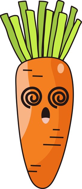 Vector ilustración de zanahoria de dibujos animados