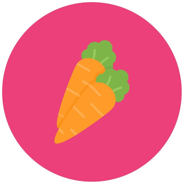 Ilustración de zanahorias planas